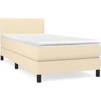 Syfax Boxspringbett mit Matratze Creme 100x200 cm Stoff