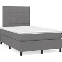Syfax Boxspringbett mit Matratze Dunkelgrau 120x200 cm Stoff