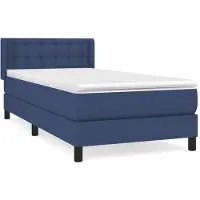 Syfax Boxspringbett mit Matratze Blau 80x200 cm Stoff