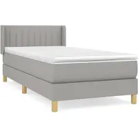 Syfax Boxspringbett mit Matratze Hellgrau 90x200 cm Stoff