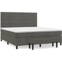 Syfax Boxspringbett mit Matratze Dunkelgrau 180x200 cm Samt