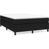 Syfax Boxspringbett mit Matratze Schwarz 140x190 cm Stoff