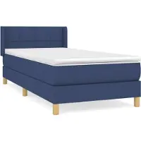 Syfax Boxspringbett mit Matratze Blau 80x200 cm Stoff