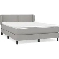 Syfax Boxspringbett mit Matratze Hellgrau 140x200 cm Stoff