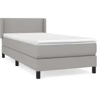 Syfax Boxspringbett mit Matratze Hellgrau 100x200 cm Stoff