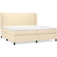 Syfax Boxspringbett mit Matratze Creme 200x200 cm Stoff