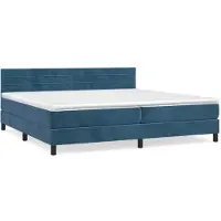 Syfax Boxspringbett mit Matratze Dunkelblau 200x200 cm Samt
