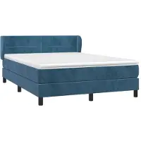Syfax Boxspringbett mit Matratze Dunkelblau 140x190 cm Samt