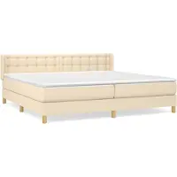 Syfax Boxspringbett mit Matratze Creme 200x200 cm Stoff