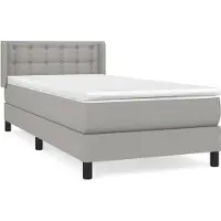 Syfax Boxspringbett mit Matratze Hellgrau 90x200 cm Stoff
