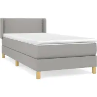 Syfax Boxspringbett mit Matratze Hellgrau 90x200 cm Stoff