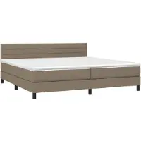 Syfax Boxspringbett mit Matratze Taupe 200x200 cm Stoff
