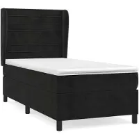 Syfax Boxspringbett mit Matratze Schwarz 80x200 cm Samt