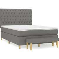 Syfax Boxspringbett mit Matratze Dunkelgrau 140x200 cm Stoff