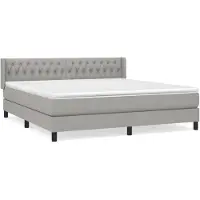 Syfax Boxspringbett mit Matratze Hellgrau 180x200 cm Stoff