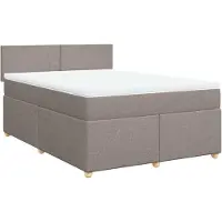 vidaXL Boxspringbett mit Matratze Taupe 160x200 cm Stoff