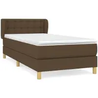 Syfax Boxspringbett mit Matratze Dunkelbraun 90x190 cm Stoff