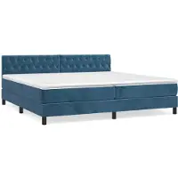Syfax Boxspringbett mit Matratze Dunkelblau 200x200 cm Samt