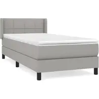 Syfax Boxspringbett mit Matratze Hellgrau 90x200 cm Stoff