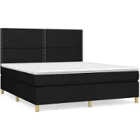 Syfax Boxspringbett mit Matratze Schwarz 180x200 cm Stoff