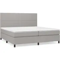 Syfax Boxspringbett mit Matratze Hellgrau 200x200 cm Stoff