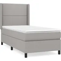 Syfax Boxspringbett mit Matratze Hellgrau 90x190 cm Stoff