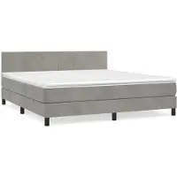 Syfax Boxspringbett mit Matratze Hellgrau 160x200 cm Samt