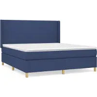 Syfax Boxspringbett mit Matratze Blau 180x200 cm Stoff