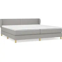 Syfax Boxspringbett mit Matratze Hellgrau 200x200 cm Stoff
