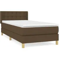 Syfax Boxspringbett mit Matratze Dunkelbraun 80x200 cm Stoff