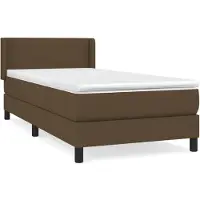 Syfax Boxspringbett mit Matratze Dunkelbraun 90x190 cm Stoff