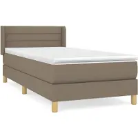 Syfax Boxspringbett mit Matratze Taupe 90x200 cm Stoff