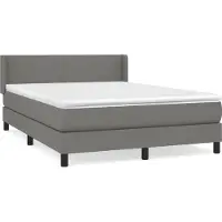 Syfax Boxspringbett mit Matratze Dunkelgrau 140x200 cm Stoff