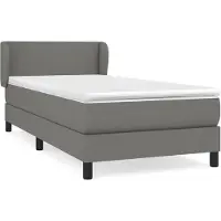 Syfax Boxspringbett mit Matratze Dunkelgrau 90x200 cm Stoff