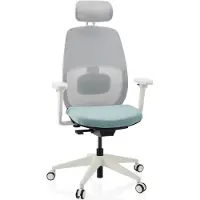Hjh OFFICE Profi Bürostuhl Skandis Pro Ergonomischer Schreibtischstuhl mit Armlehnen (höhenverstellbar) Stoff / Netzstoff Mint Drehstuhl für Büro, Zuhause