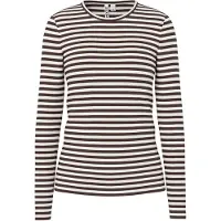 Pieces Pclaya Streifen Oberteil Mit Langen Ärmeln | Braun | XL