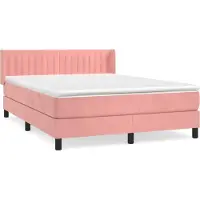 Syfax Boxspringbett mit Matratze Rosa 140x200 cm Samt
