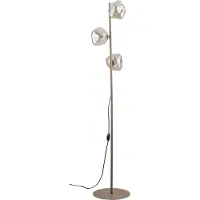 Licht-Erlebnisse Stehlampe Metall Rauchglas G9 151 cm Beige Cognac 3-flammig Modern Stehleuchte
