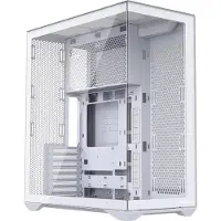 Modecom Volcano Space XL PC-Gehäuse, Weiß, Full Tower, Dual-Chamber Design, Panoramaglas, ohne Lüfter, passend für individuelles Airflow-Setup