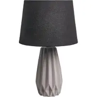 Beliani Tischlampe Grau / Schwarz Keramik mit Kunstleinen Stoffschirm Modernes Design Eleganter Stil Wohnzimmer Schlafzimmer Flur