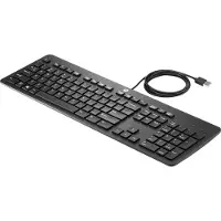 HP USB Business Tastatur, flach, Volle Größe (100%), Kabelgebunden, USB, Schwarz