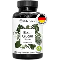Only Nature Beta Glucan 500 mg – 140 Kapseln für Cholesterin-Balance, Made in Germany - Betaglucan 180 g