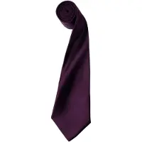 Premier Herrenkrawatte aus Satin (schmales Blatt) (Aubergine)