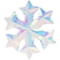 Wellhome - Leuchtende Schneeflocke mit 30 kalten LED-Lichtern, Regenbogenfarben, 27 x 5 x 27 cm