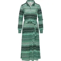 Ragwear Blusenkleid "Blusenkleid Plantee Print", Damen, Gr. S, N-Gr, grün (dusty grün26), Obermaterial: 95% Viskose CV. 5% Elasthan EL., Kleider Blusenkleid