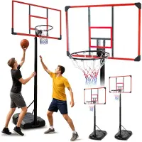 Zolta Freistehender Basketballkorb mit Outdoor-Backboard, höhenverstellbar
