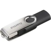 Hama 16GB USB 2.0, 16 GB, USB Typ-A, 2.0, 6 MB/s, Drehring, Schwarz, Silber