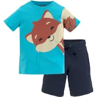 Kidsworld Shirt & Shorts "2tlg. Set T-Shirt + Sweatbermudas" Set, 2, 2 Stk. FUCHS - Print