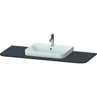 Duravit Happy D.2 Plus Konsole, 1300x550 mm, 1 Auschnitt mittig, für den Waschtischunterbau HP4942, HP4962, HP4972, HP031KM8080, Farbe: Graphit Supermatt Dekor