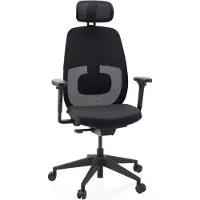 Hjh OFFICE Profi Bürostuhl Skandis Pro Ergonomischer Schreibtischstuhl mit Armlehnen (höhenverstellbar) Stoff / Netzstoff Schwarz Drehstuhl für Büro, Zuhause